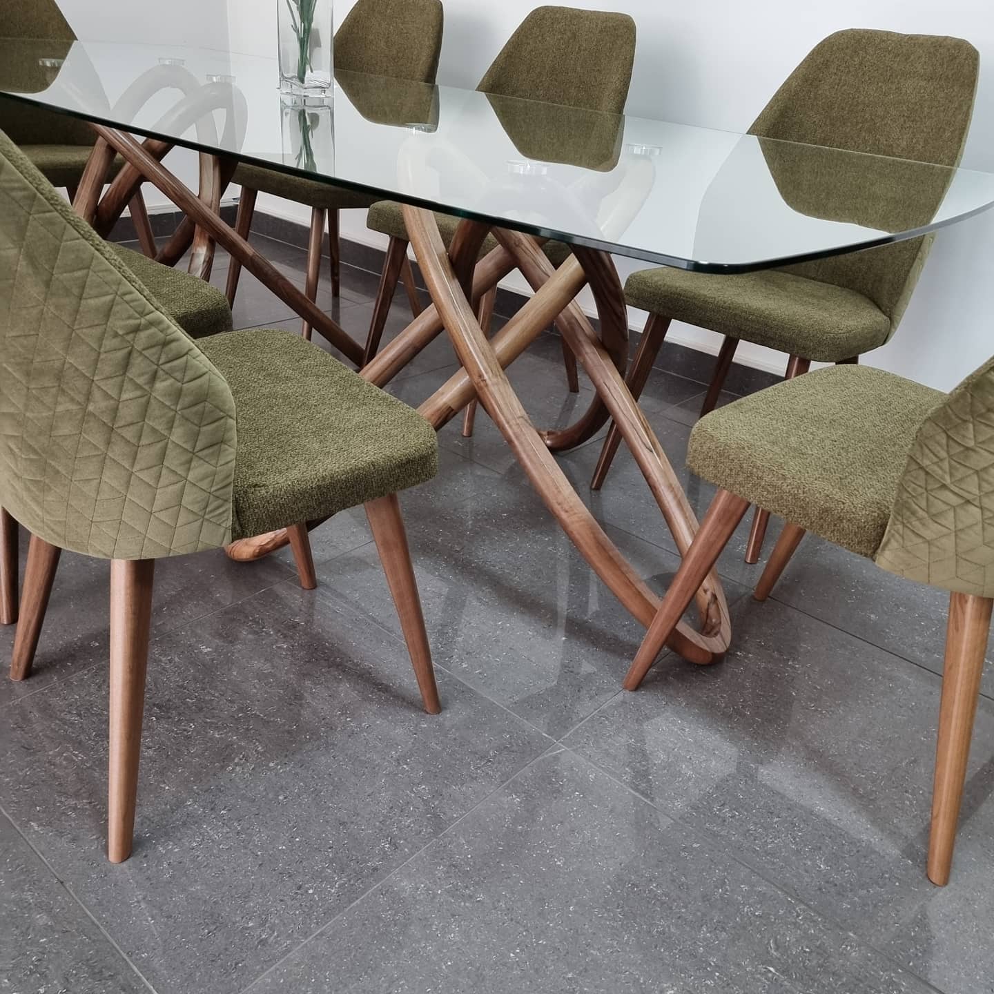 Glass table Walnut /
Трпезариска маса Елиф (два стубови - дупла) / Trpezariska masa -dupla Elfi / Dinning Table Elif Duo / Jedilna miza dupla Elif