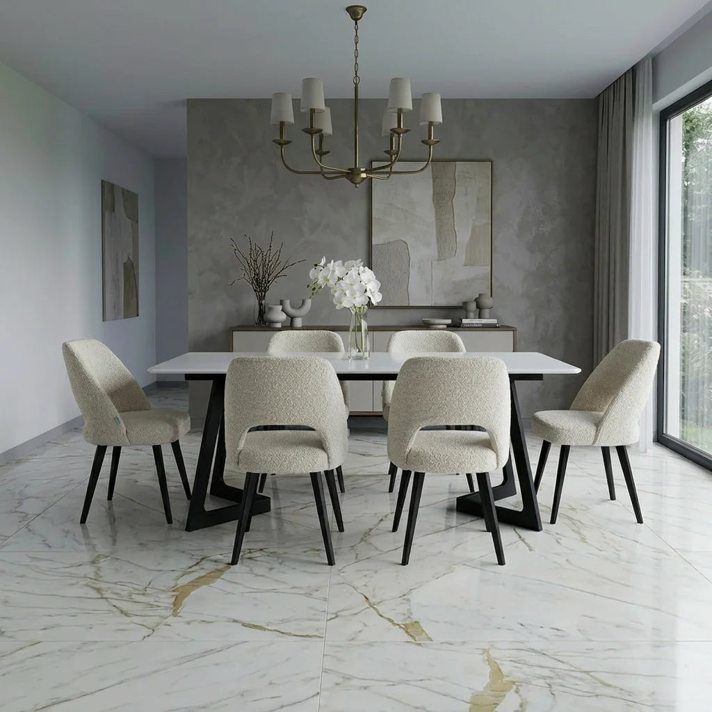 Dining Set AFRA TABLE + 6 OMEGA Chairs