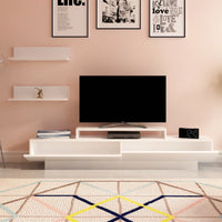 TV STAND MONZA – WHITE (+ 2 FREE SHELVES)