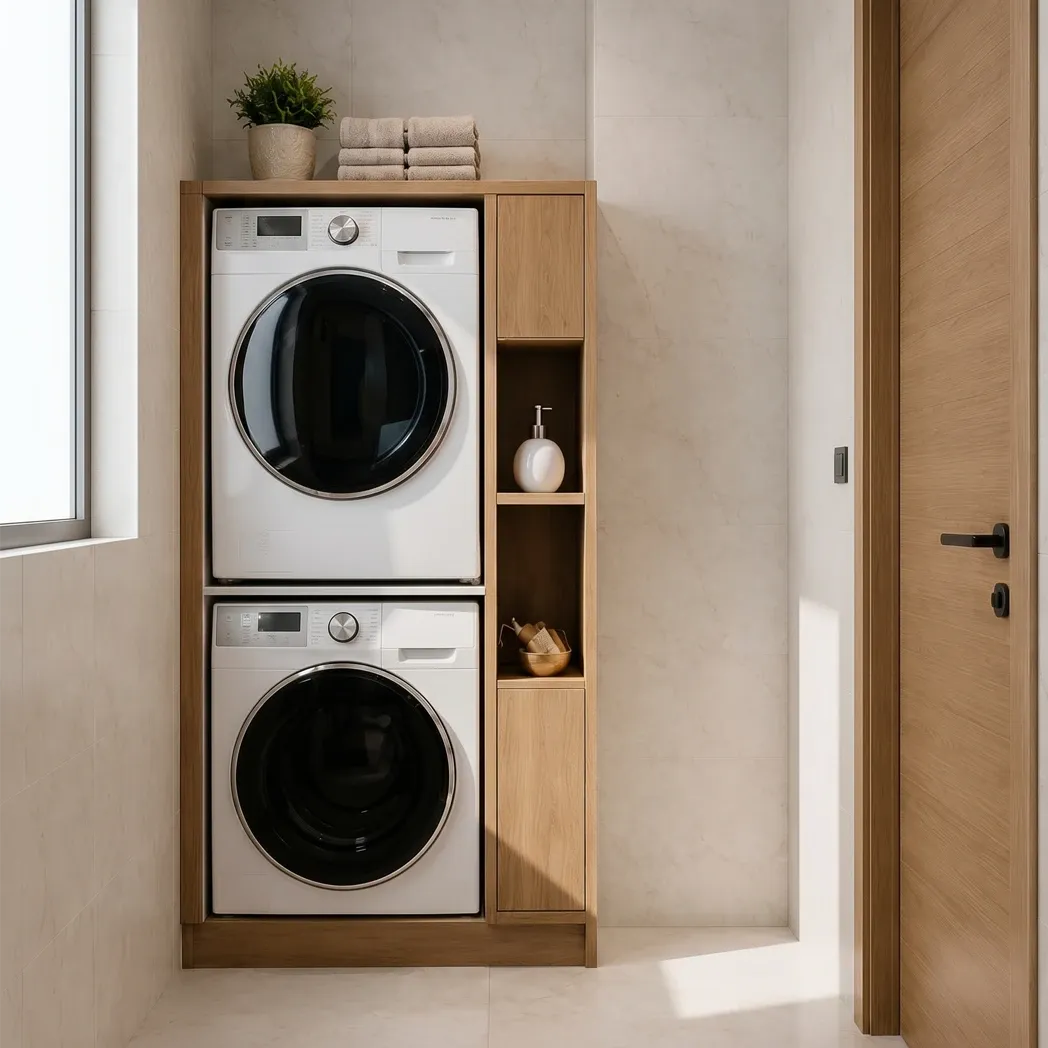 CREMONA Bathroom Cabinet for Washing Machine & Dryer – Atlantic Oak