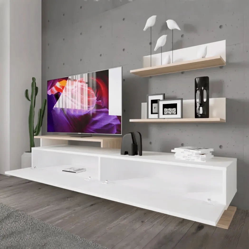 LUXURY LIVING ROOM SET TORINO – WHITE/ ATLANTIC (TV CABINET + COFFEE TABLE)