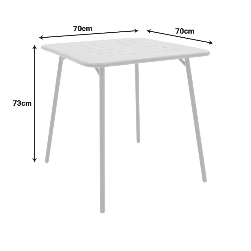 Aerohome трпезариска маса – Метална, 70×70×73 cm