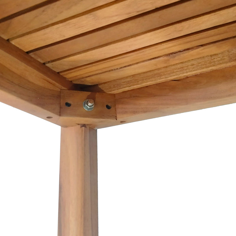 Мала квадратна масичка Bolten од природно тиково дрво за плажа и надворешна употреба
