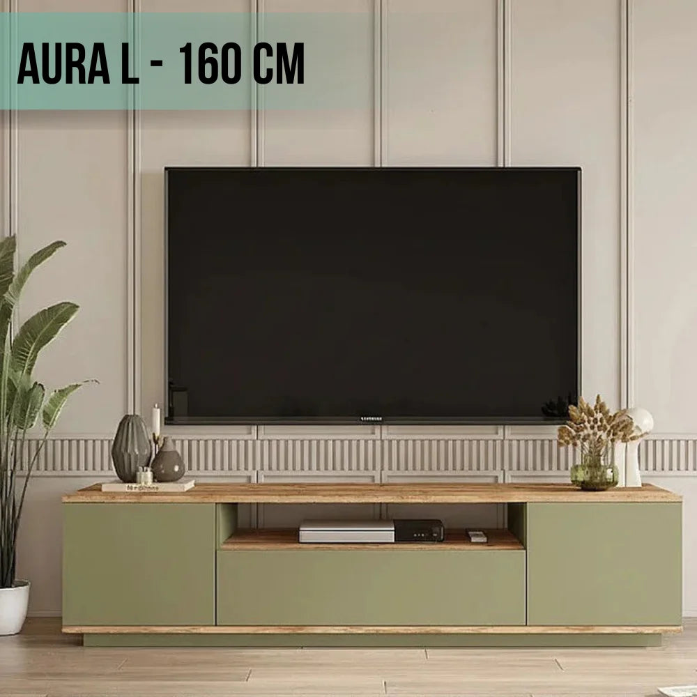 ТВ КОМОДА AURA L – СОНОМА СО ЗЕЛЕНО