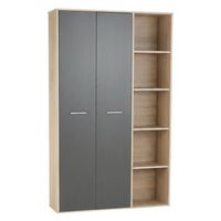 DALIA WARDROBE WITH SHELVES – SONOMA & ANTHRACITE (111 CM)