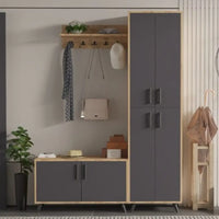 MODERN COMPACT SALERNO HALLWAY SET - ANTHRACITE