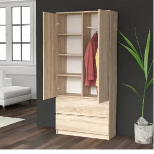 TAAVI WARDROBE WITH DRAWERS – SONOMA OAK (90 CM)