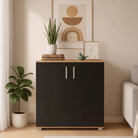 MULTIFUNCTIONAL LOW CABINET TRENTO – ANTHRACITE / ATLANTIC (80x90 CM)