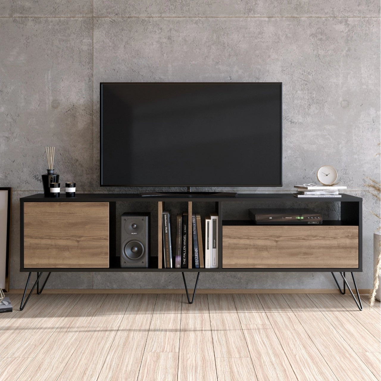 moderna-tv-komoda-trento-crna-antracit-orev