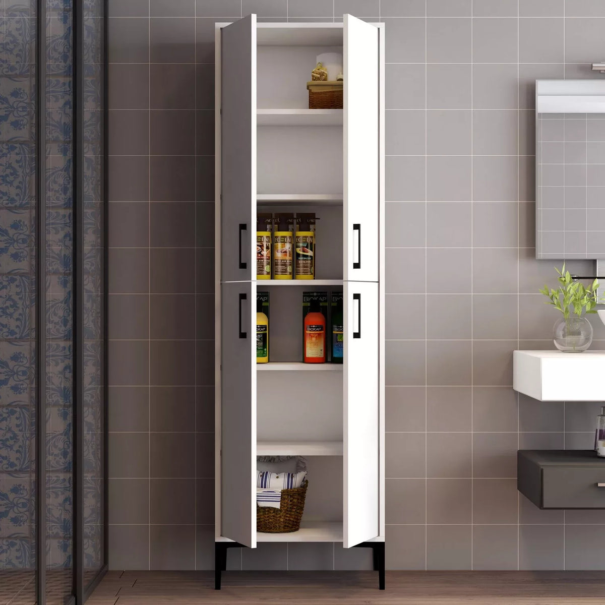 MULTI-PURPOSE CABINET RIVA – WHITE (60 × 200 CM)